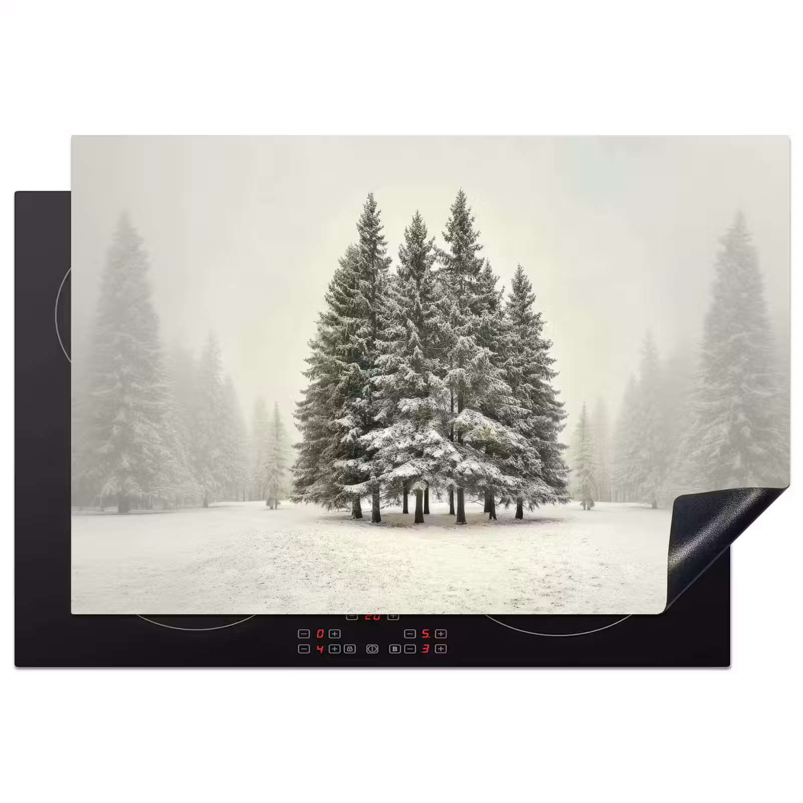 Inductie beschermer - Bomen - Sneeuw - Wit — 1