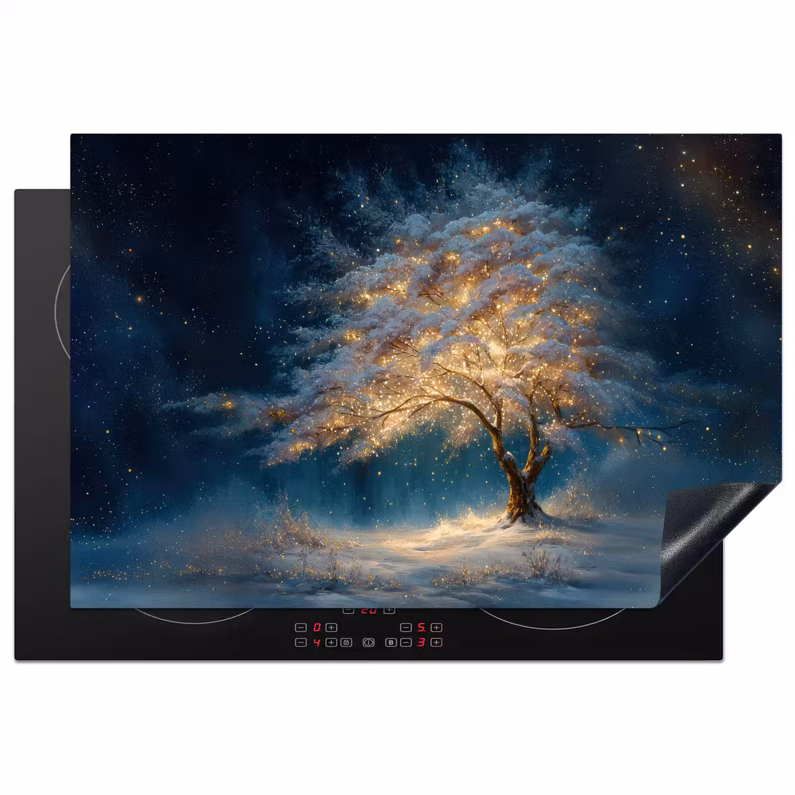 Inductie beschermer - Levensboom - Nacht - Donker - Blauw — 1