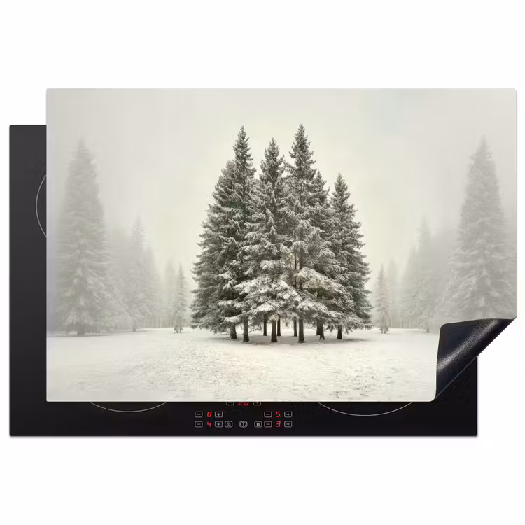 Inductie beschermer - Bomen - Sneeuw - Wit — 1