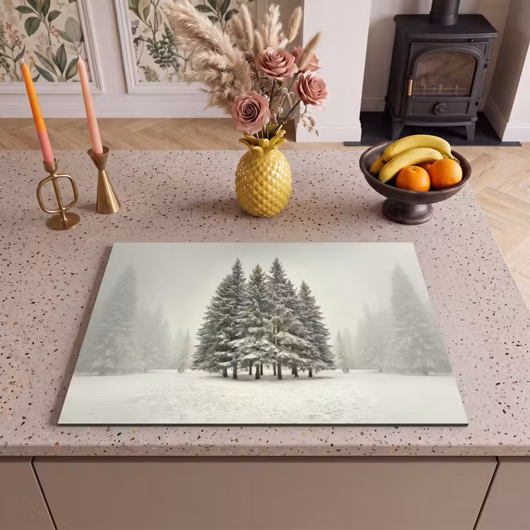 Inductie beschermer - Bomen - Sneeuw - Wit — 2