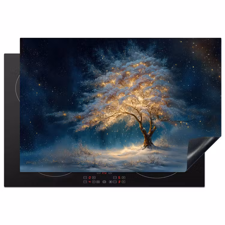 Inductie beschermer - Levensboom - Nacht - Donker - Blauw — 1