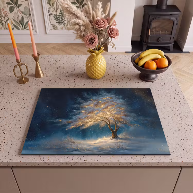 Inductie beschermer - Levensboom - Nacht - Donker - Blauw — 2