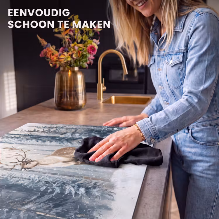 Inductie beschermer - Rendier - Sneeuw - Woud - Wit — 6