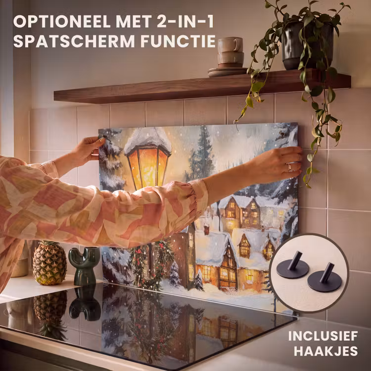 Inductie beschermer - Kerstdorp - Huizen - Sneeuw - Kerst — 10