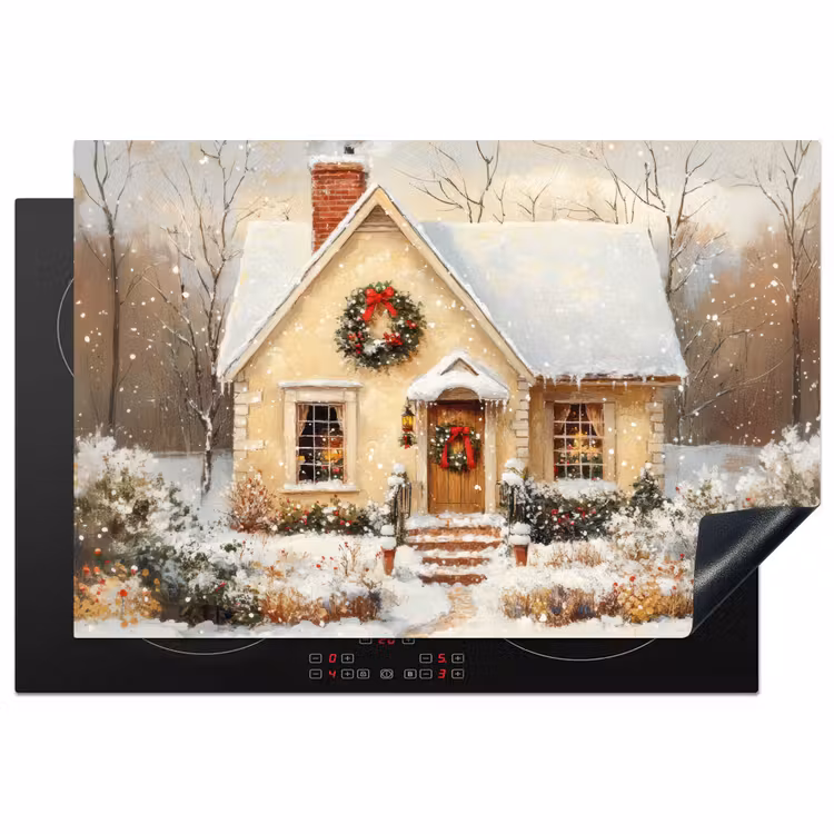 Inductie beschermer - Kerst - Huis - Winter - Sneeuw — 1
