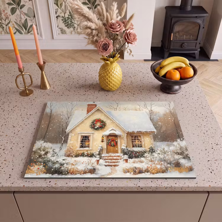 Inductie beschermer - Kerst - Huis - Winter - Sneeuw — 2
