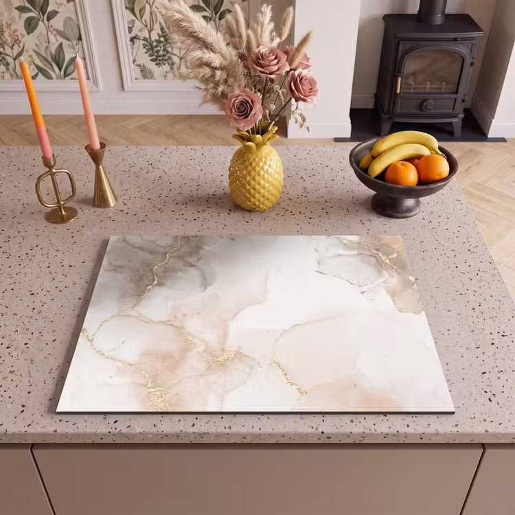 Inductie beschermer - Marmer - Bruin - Gouden — 2