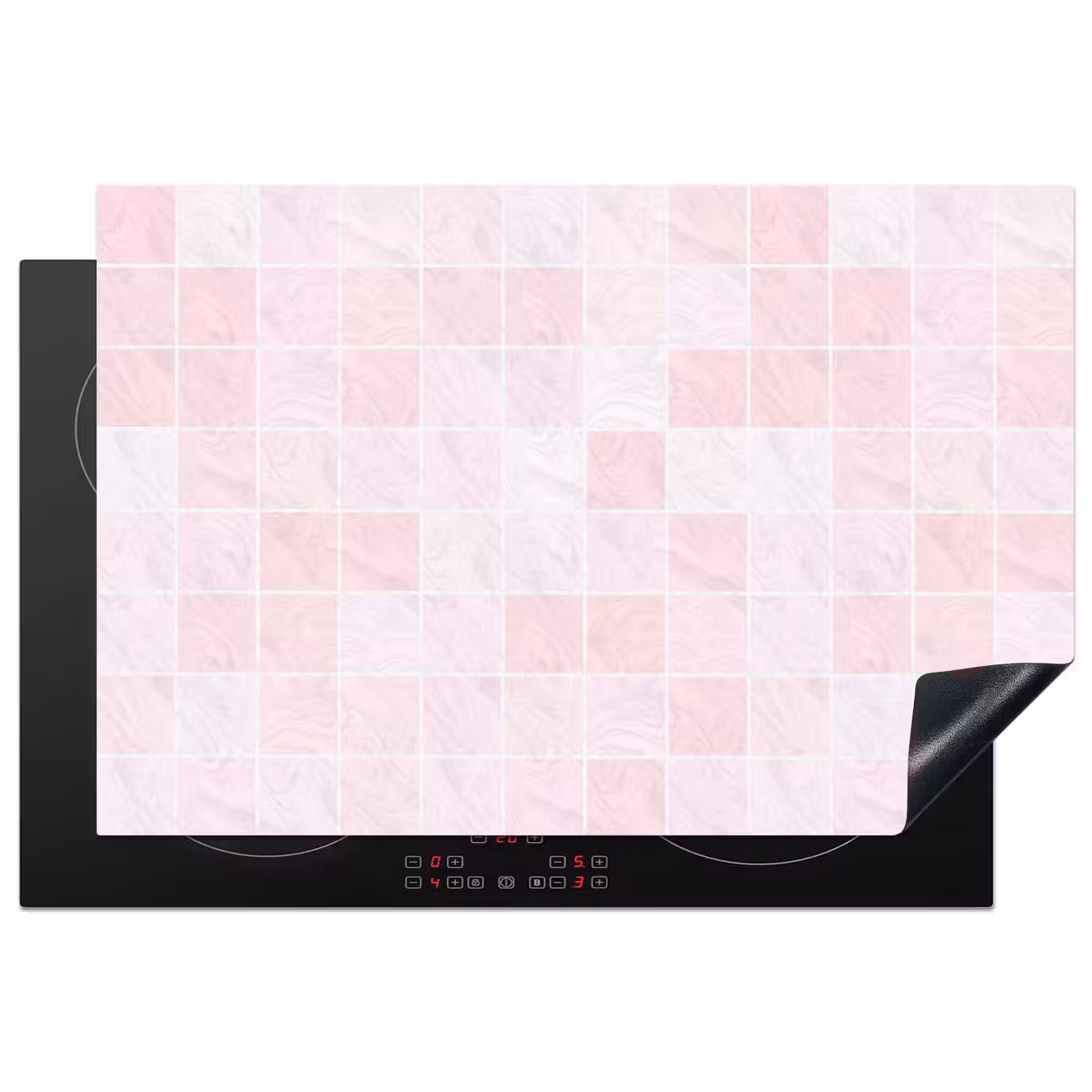 Inductie beschermer - Marmer - Patroon - Mozaïek - Roze — 1