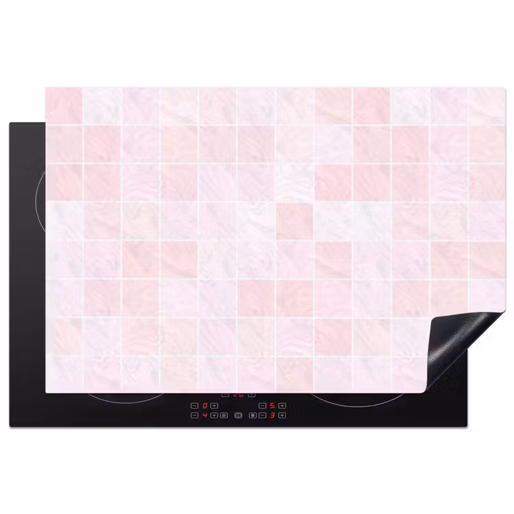 Inductie beschermer - Marmer - Patroon - Mozaïek - Roze — 1