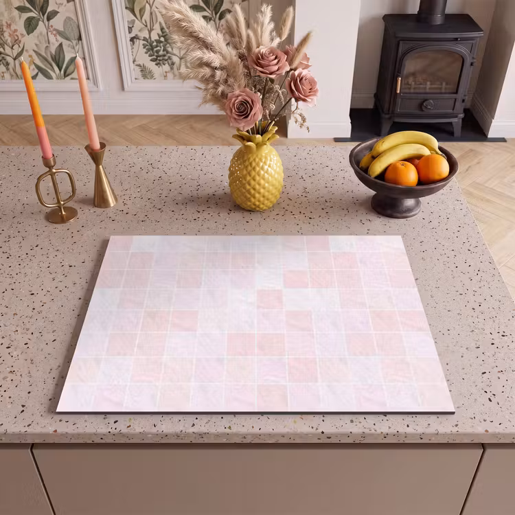 Inductie beschermer - Marmer - Patroon - Mozaïek - Roze — 2