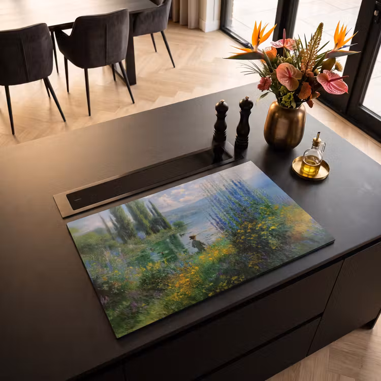 Inductie beschermer - Bloemen - Meer - Bergen - Groen — 5