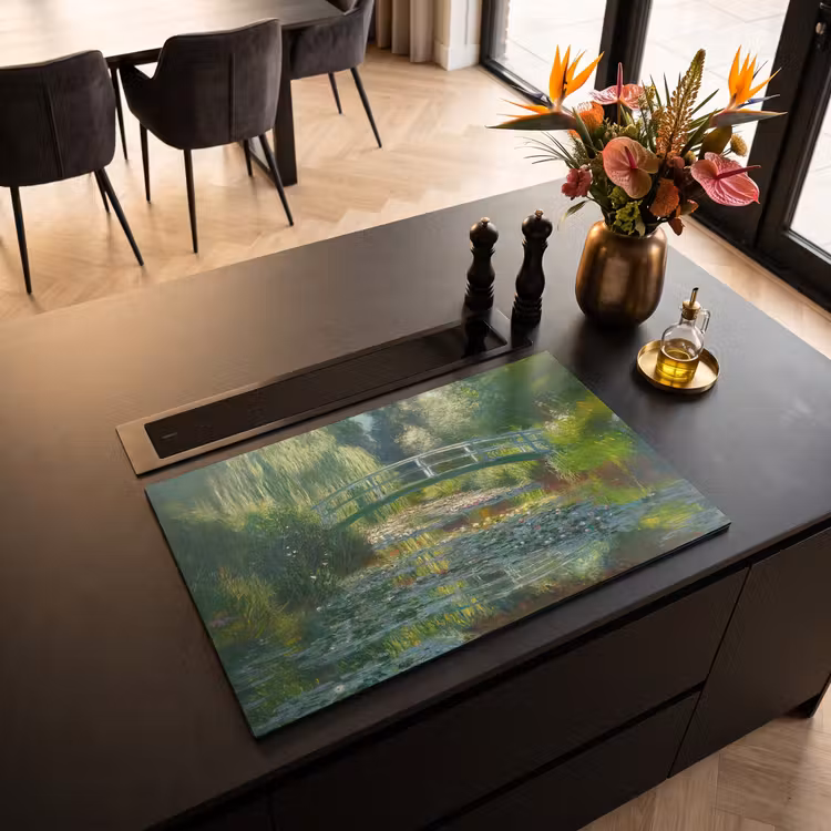 Inductie beschermer - Brug - Hout - Vijver - Waterlelies — 5