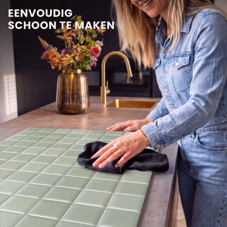 Inductie beschermer - Glanzend - Mozaïek - Tegels - Zacht - Groen — 6