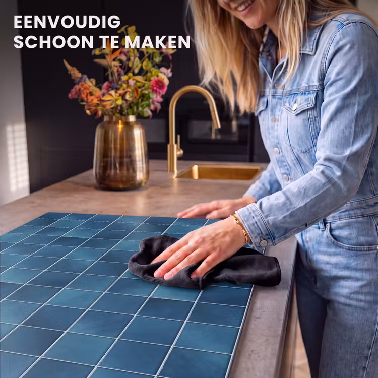 Inductie beschermer - Keramiek - Structuur - Tegel - Blauw — 6