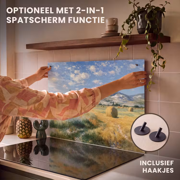 Inductie beschermer - Landschap - Strobalen - Bergen - Wolken — 10