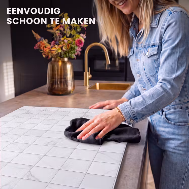 Inductie beschermer - Marmer - Patroon - Aders - Wit — 6