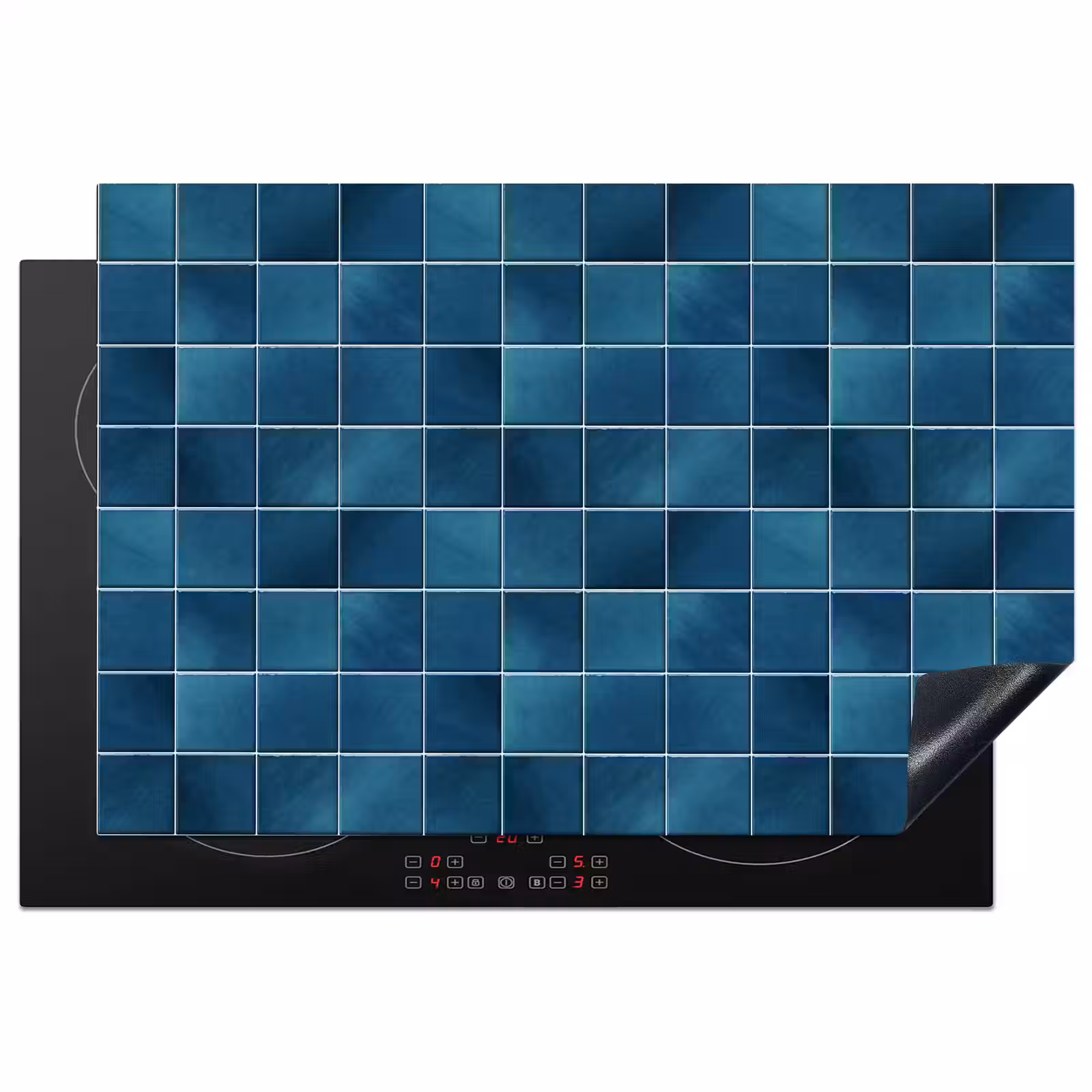 Inductie beschermer - Keramiek - Structuur - Tegel - Blauw — 1