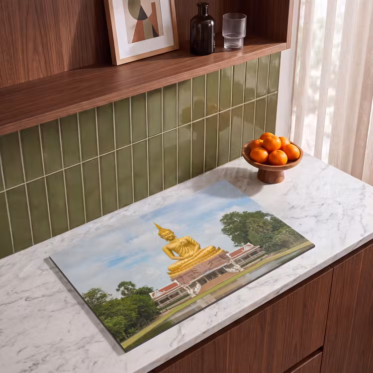 Inductie beschermer - Boeddha - Buddha beeld - Goud - Religie — 7