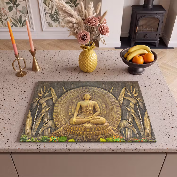 Inductie beschermer - Goud - Boeddha beeld - Spiritueel - Meditatie — 1