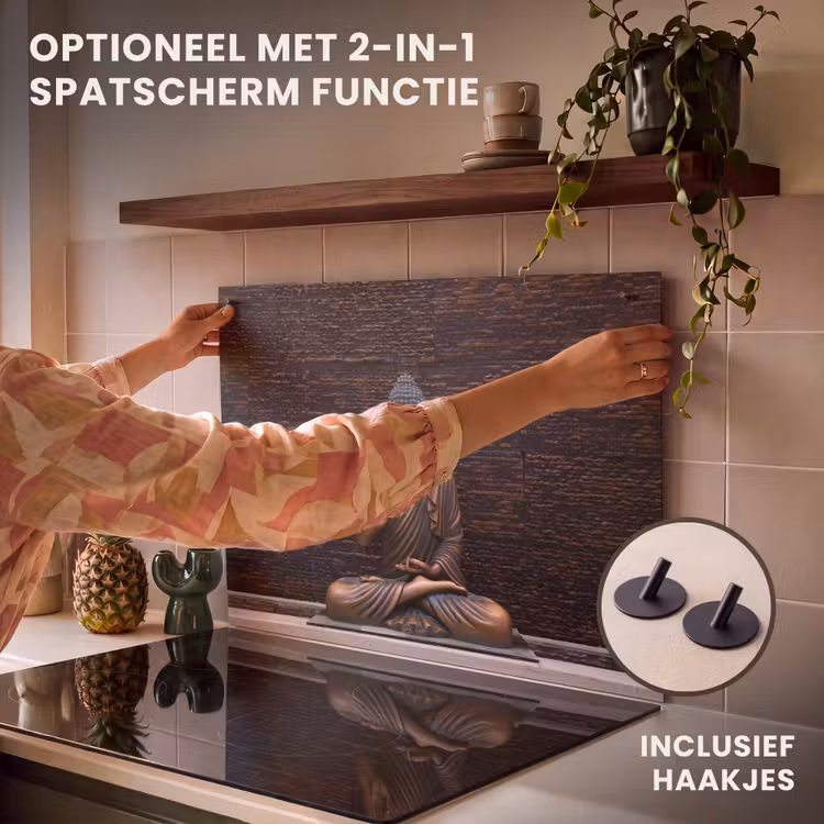 Inductie beschermer - Boeddha - Buddha beeld - Bruin - Spiritueel - Meditatie — 9