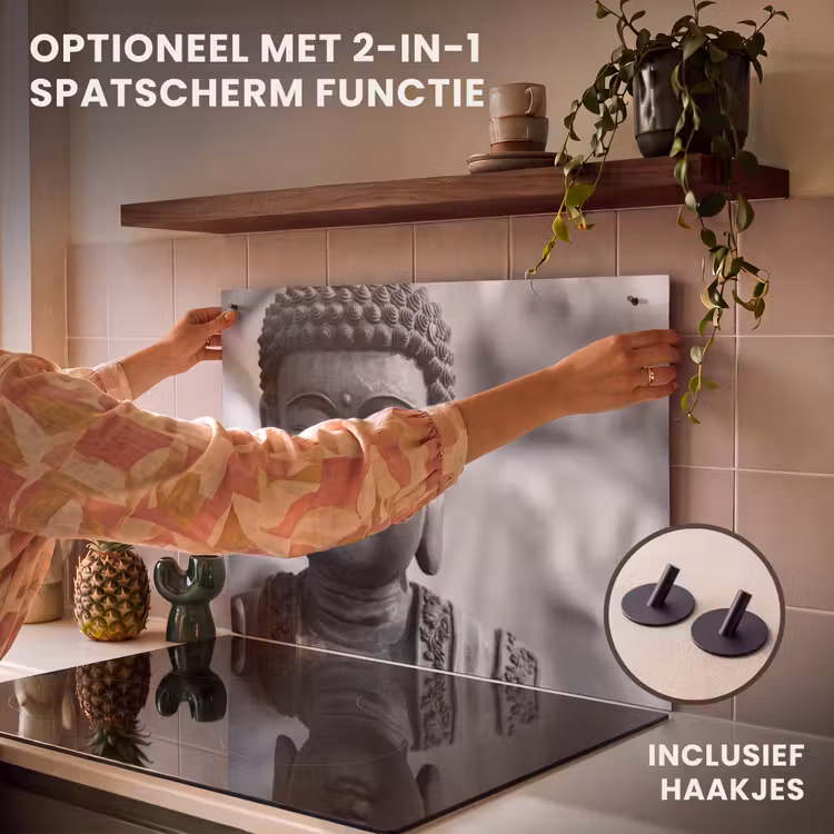 Inductie beschermer - Boeddha - Grijs - Spiritualiteit - Buddha beeld - Religie — 10