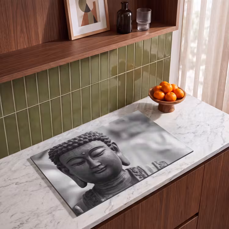 Inductie beschermer - Boeddha - Grijs - Spiritualiteit - Buddha beeld - Religie — 8