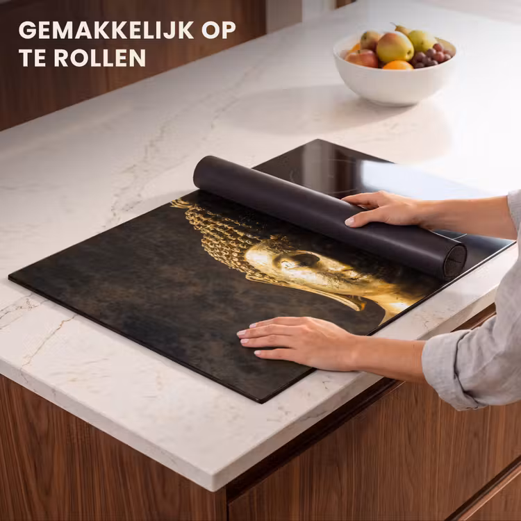 Inductie beschermer - Buddha - Boeddha beeld - Goud - Spiritueel - Zwart — 7