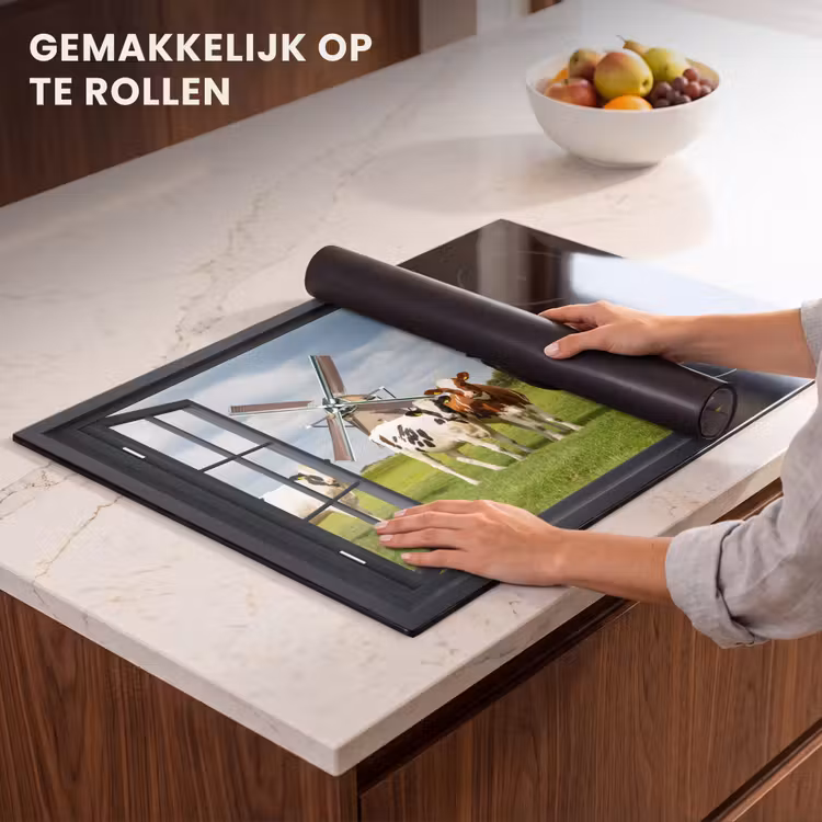 Inductie beschermer - Doorkijk - Koe - Molen - Koeien - Weiland - Gras - Groen — 7
