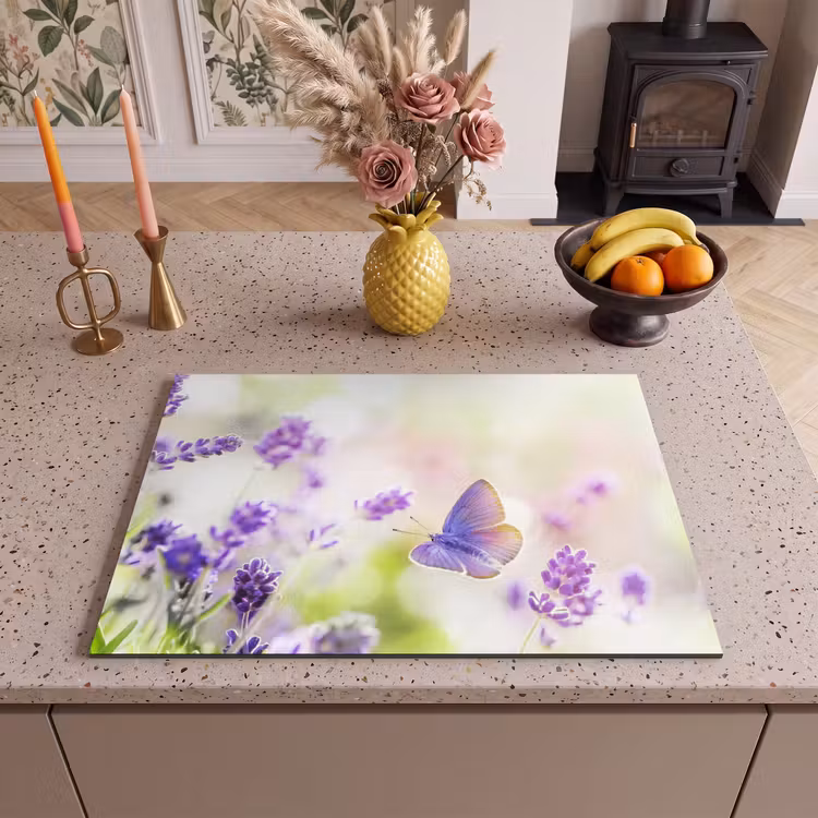 Inductie beschermer - Lavendel - Vlinder - Bloemen — 2