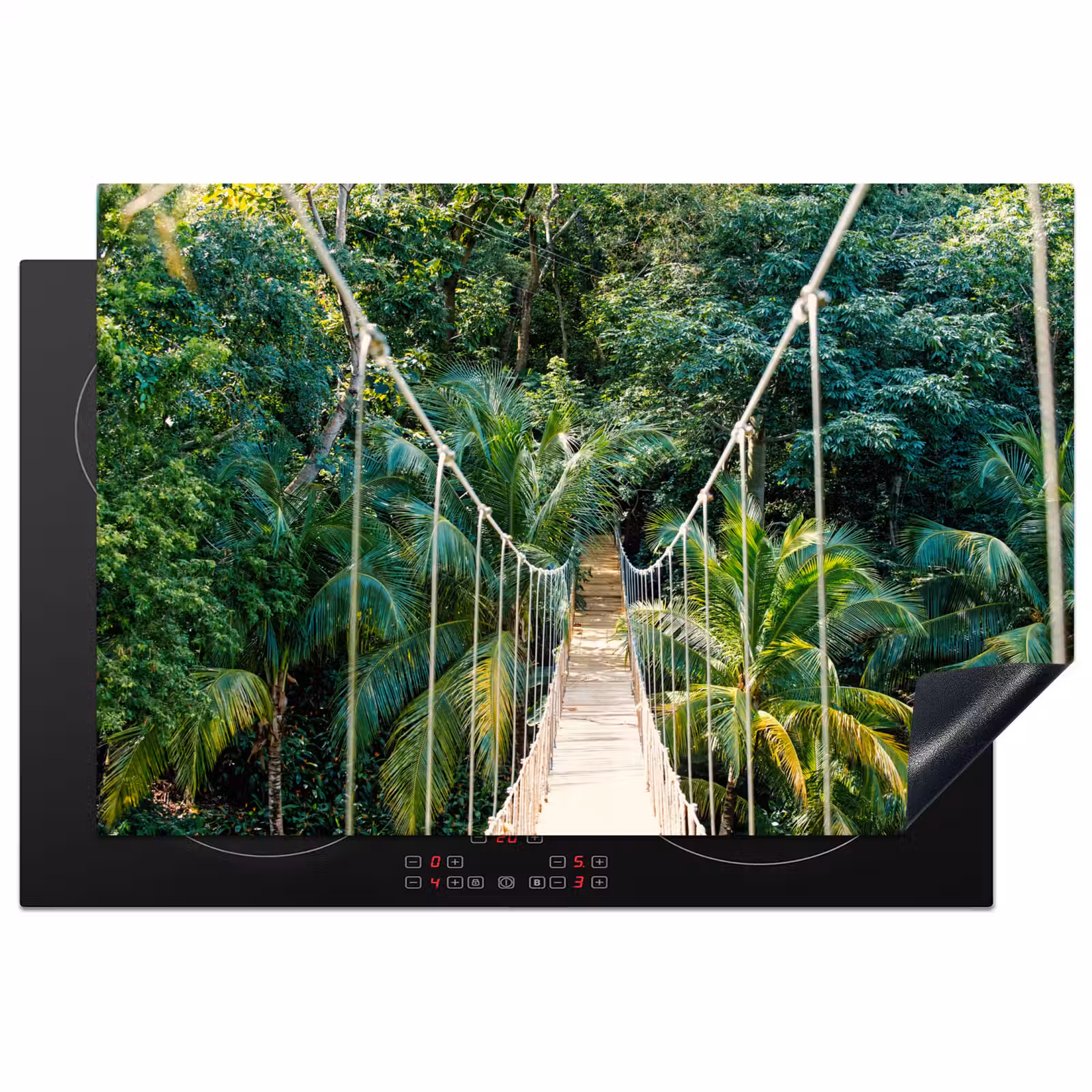 Inductie beschermer - Jungle - Palmboom - Brug - Natuur - Planten — 1