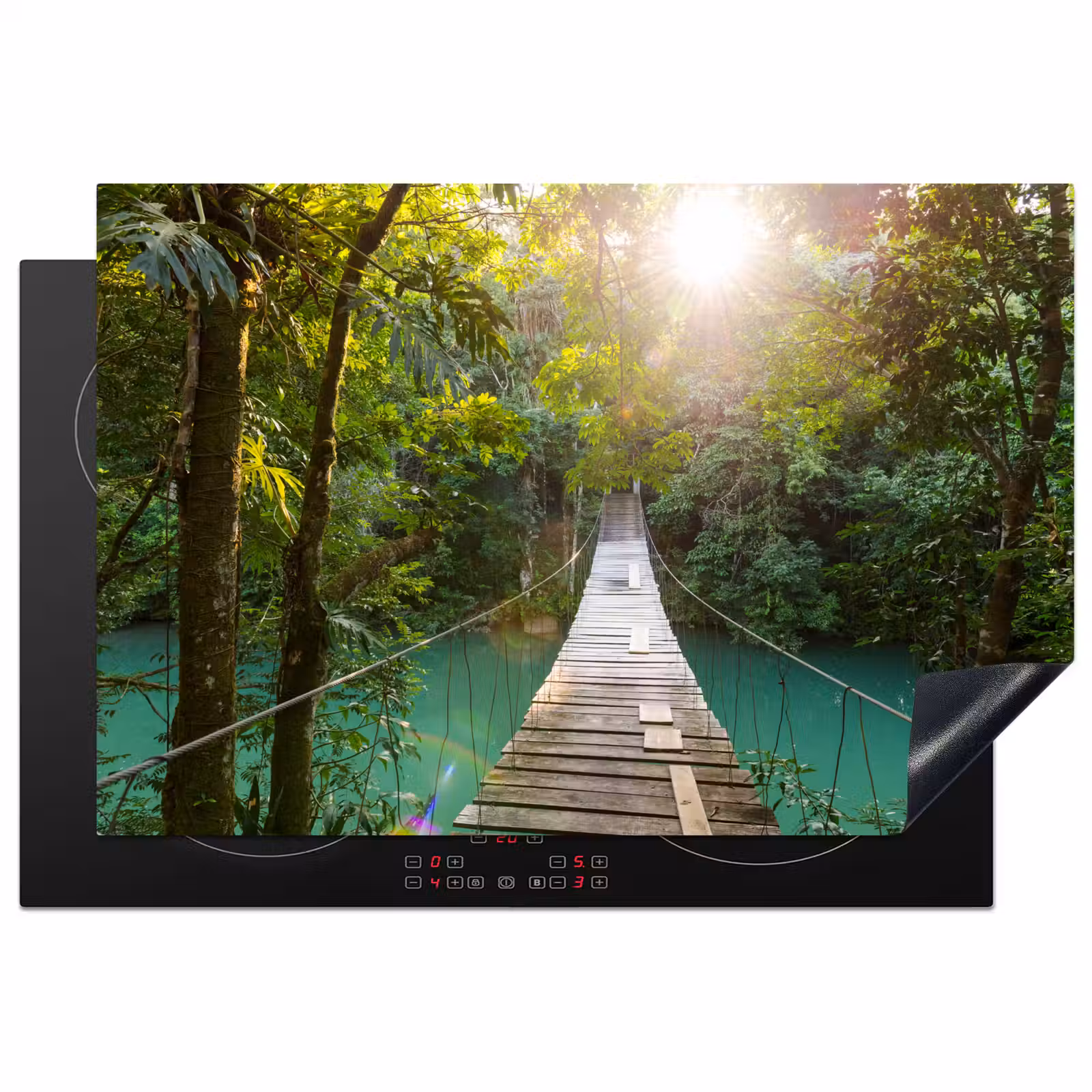 Inductie beschermer - Jungle - Water - Brug - Natuur - Planten — 1