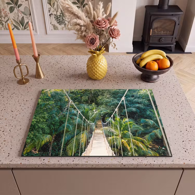 Inductie beschermer - Jungle - Palmboom - Brug - Natuur - Planten — 2