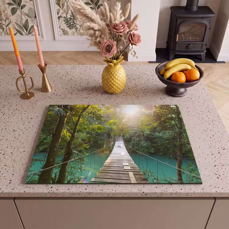 Inductie beschermer - Jungle - Water - Brug - Natuur - Planten — 2