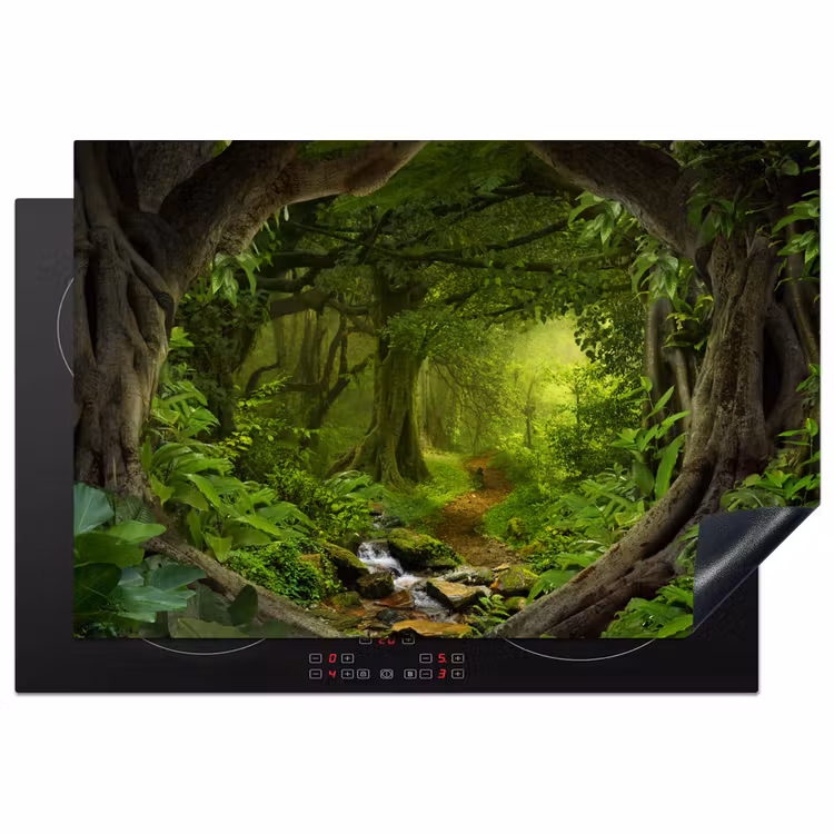 Inductie beschermer - Jungle - Groen - Natuur - Tropisch - Planten — 1