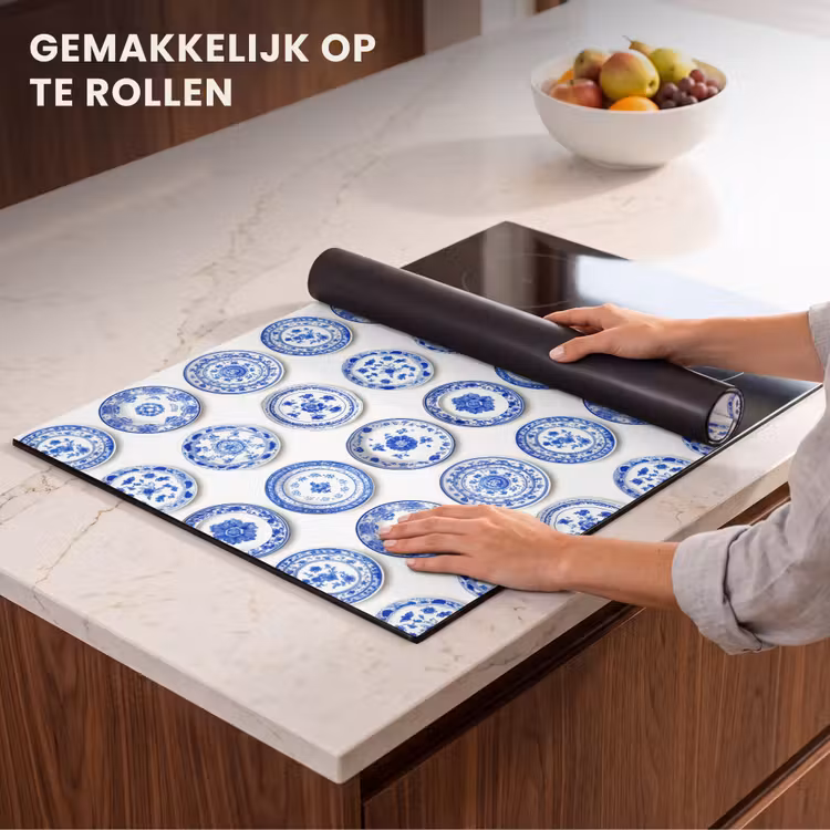 Inductie beschermer - Borden - Bloemen - Patroon - Blauw — 7