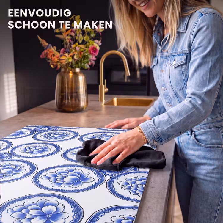 Inductie beschermer - Cirkels - Bloemen - Blauw — 6