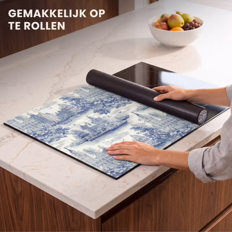 Inductie beschermer - Huizen - Bomen - Water - Vogels - Blauw — 7