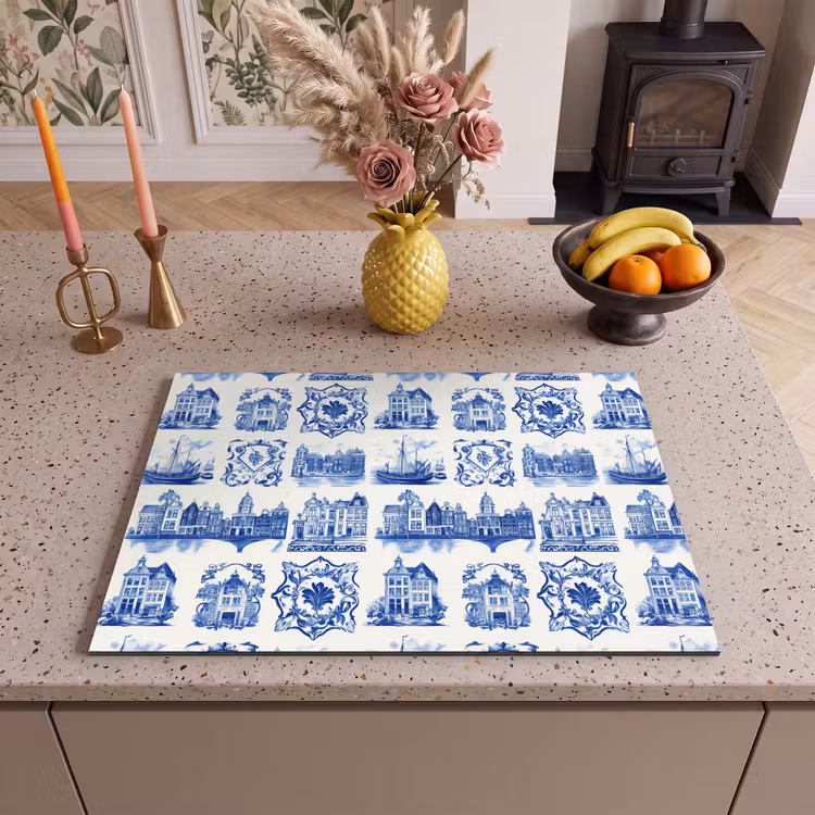 Inductie beschermer - Huizen - Schepen - Blauw — 2