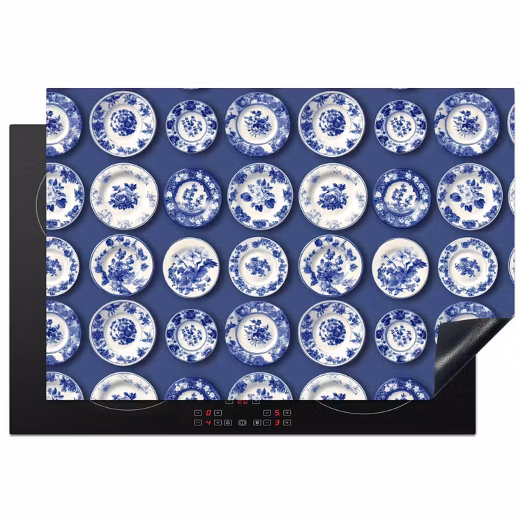 Inductie beschermer - Borden - Floraal - Blauw — 1