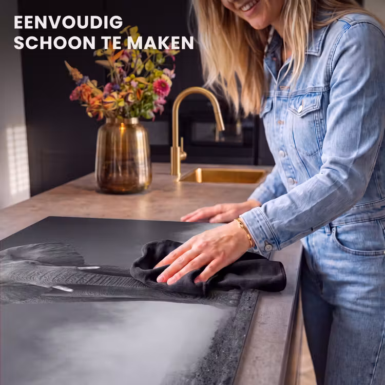 Inductie beschermer - Olifant - Zwart - Wit - Rook — 6