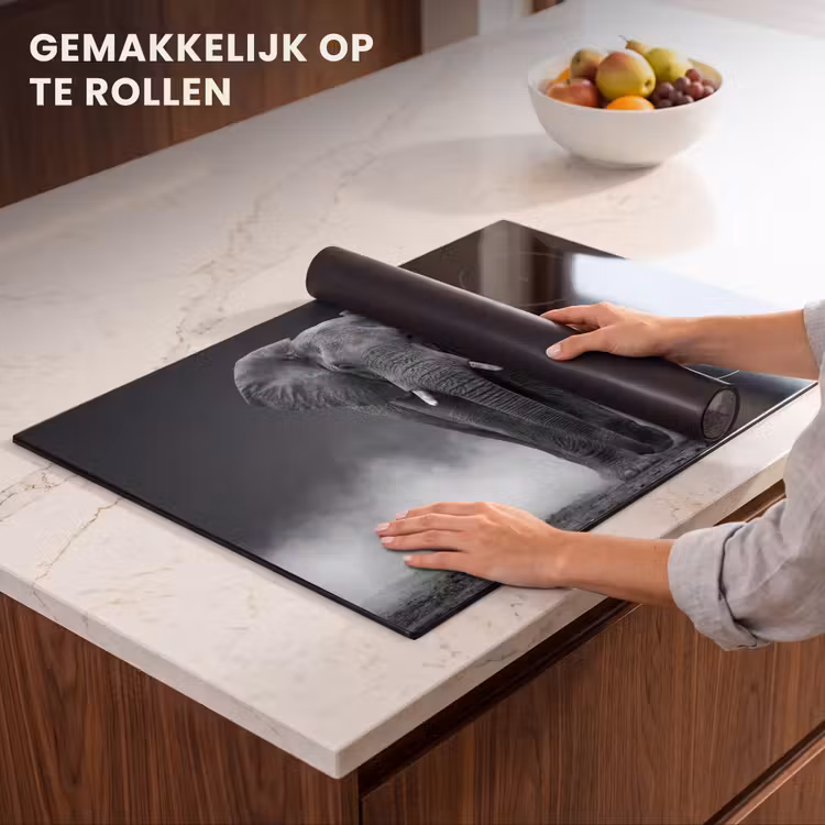 Inductie beschermer - Olifant - Zwart - Wit - Rook — 7