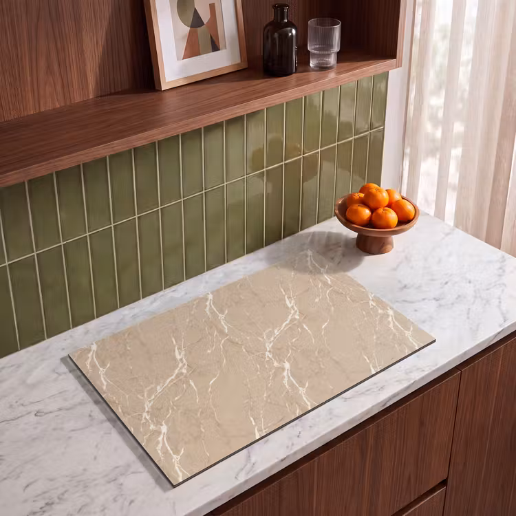 Inductie beschermer - Beige - Marmer - Organisch - Wit — 8