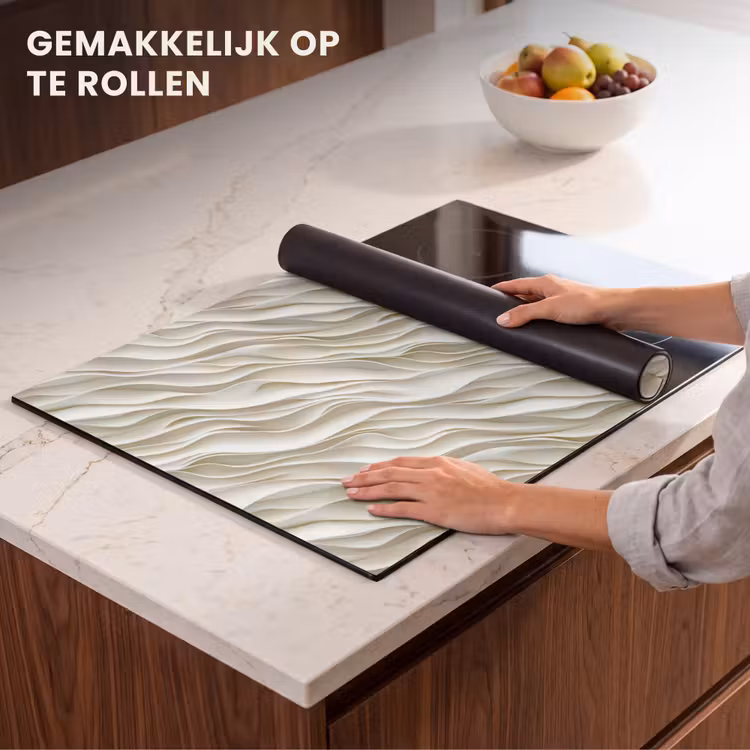 Inductie beschermer - Golven - Wit - Minimalistisch — 7