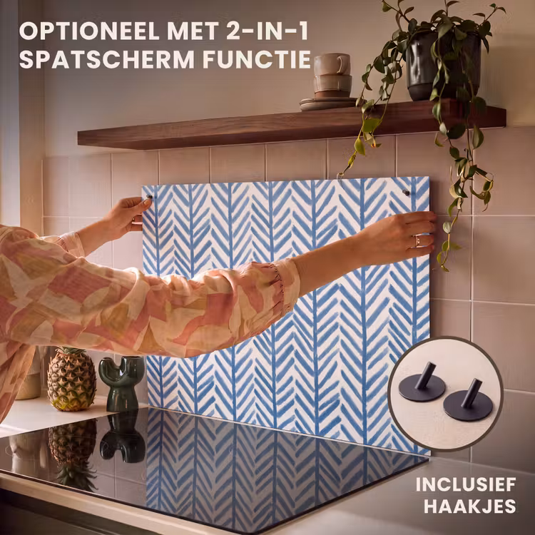 Inductie beschermer - Patroon - Streep - Blauw — 10