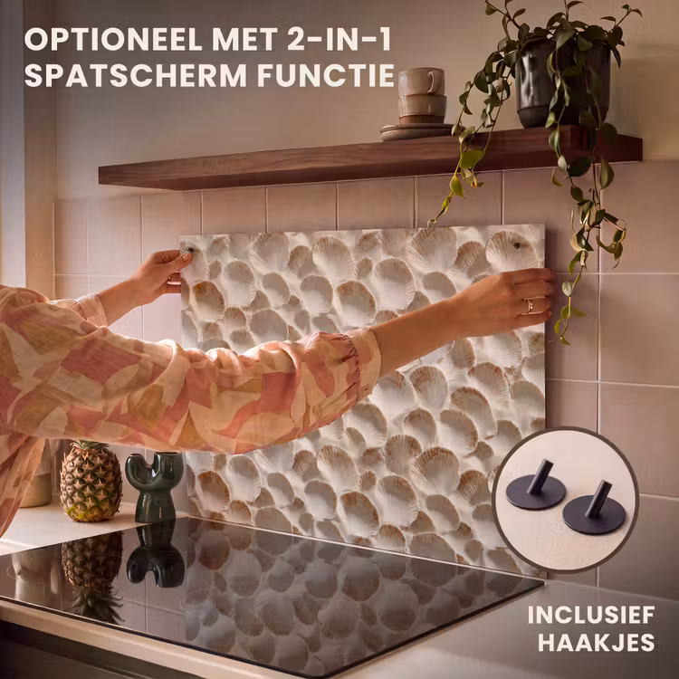 Inductie beschermer - Schelpen - Waaiervorm - Wit — 10
