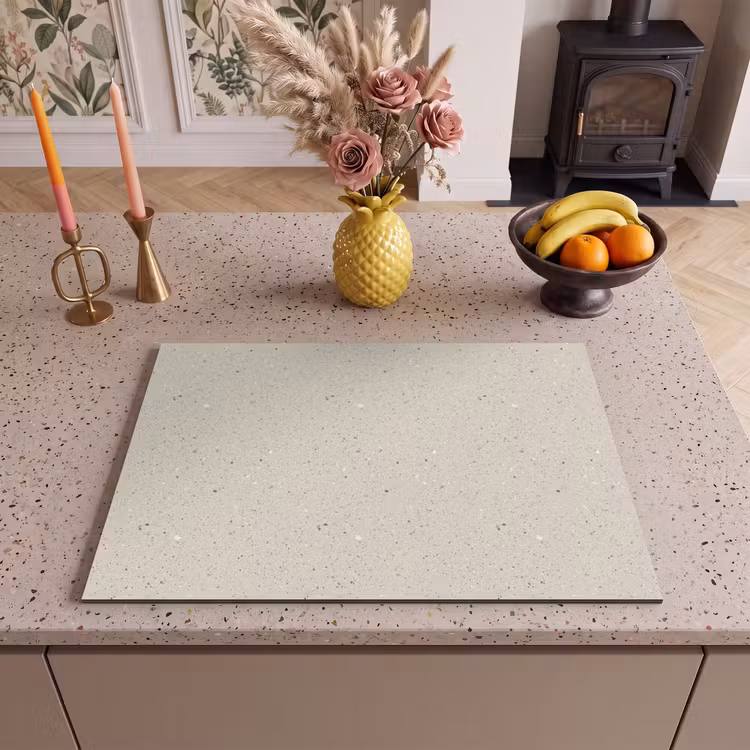 Inductie beschermer - Lichtbeige - Terrazzo - Grijs — 2