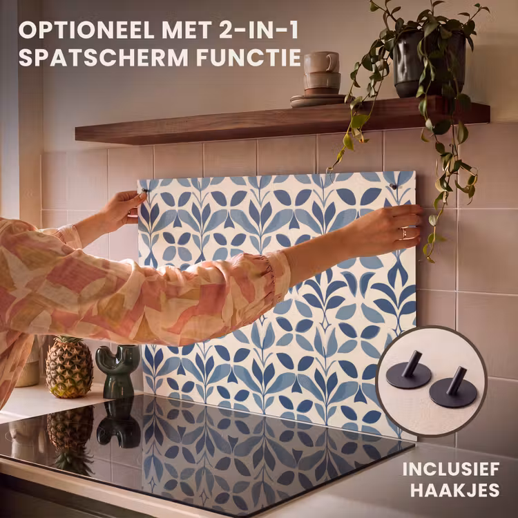 Inductie beschermer - Flora - Modern - Blauw — 10