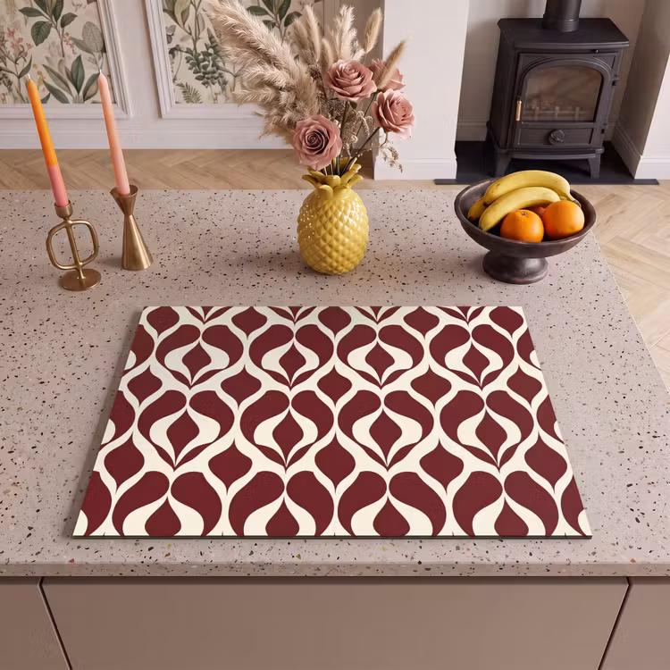 Inductie beschermer - Rood - Druppelpatroon - Grafisch — 2