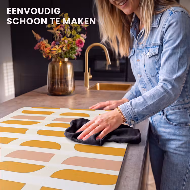 Inductie beschermer - Geometrisch - Patroon - Geel - Roze — 6