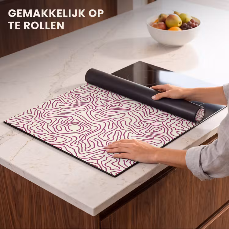 Inductie beschermer - Kronkelende lijn - Magenta - Crème — 7
